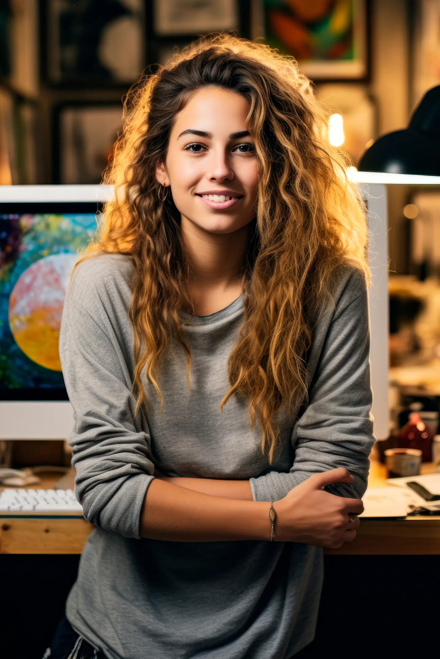 female graphic designer her stud